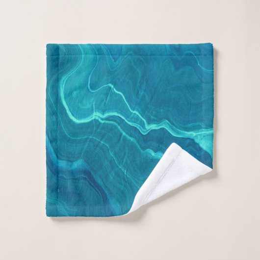 Zee Green Agate Marble Abstraction Bad Handdoek (Wasdoekje)