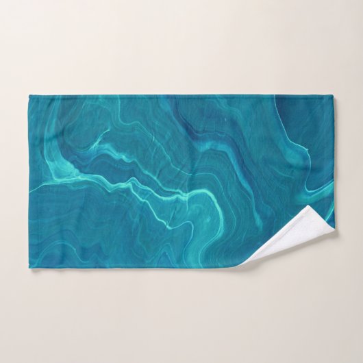 Zee Green Agate Marble Abstraction Bad Handdoek (Handdoek)