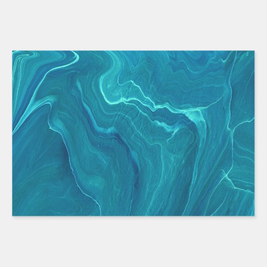 Zee Green Agate Marble Abstraction Inpakpapier Vel (Voorkant 2)