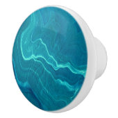 Zee Green Agate Marble Abstraction Keramische Knop (Rechts)