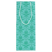 Zee Green Damask Print Wine Gift Bag Wijn Cadeautas (Achterkant)