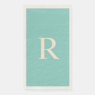 Zee Green en Cream Monogram Minimalist Servet