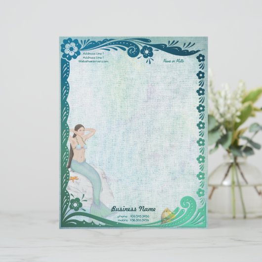 Zee Green Fantasy Briefhoofd Ontwerp (Staand voorkant)