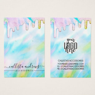 Zee Green Holographic Glitter Drift Logo Visitekaartje