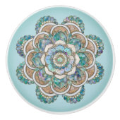 Zee Green Marble en Copper Mandala Keramische Knop (Voorkant)