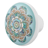 Zee Green Marble en Copper Mandala Keramische Knop (Rechts)