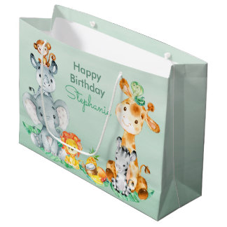 Zee Green Waterverf Cute Safari Oerwoud Animals Groot Cadeauzakje