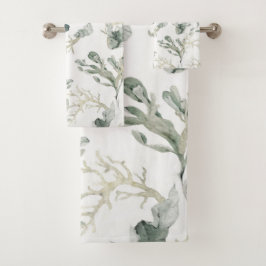 Zee Greens Pattern Bad Handdoek