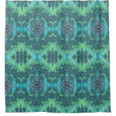 Zee Groen Aqua Blauw Fancy Fractal Pattern Douchegordijn (Voorkant)