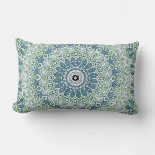 Zee Groen en Blauw Kust Mandala Patroon Kussen