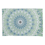 Zee Groen en Blauw Kust Mandala Patroon Kussensloop (Voorkant-Links)