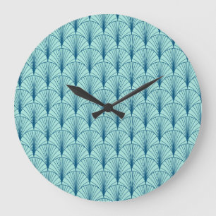 Zee Groen Geometrisch: Ventilatorpatroon. Grote Klok