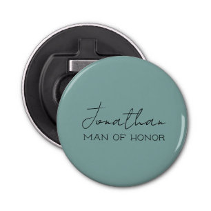 Zee Groen Gepersonaliseerd Man van Honor Flesopene Button Flesopener