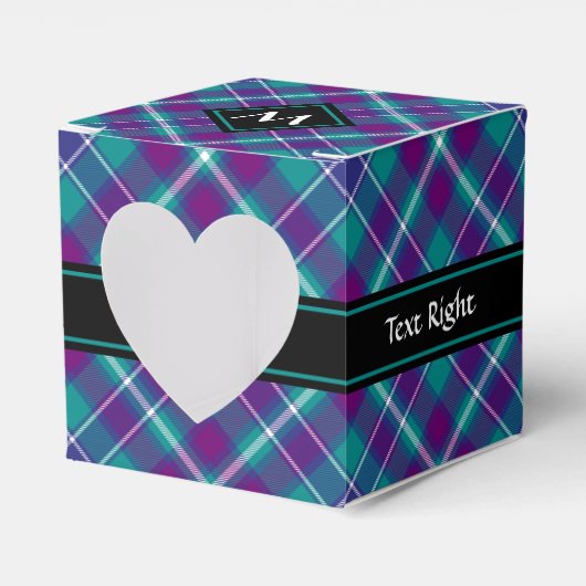 Zee Groen, Paars en blauw Tartan Bedankdoosjes (Voorkant Zijde)