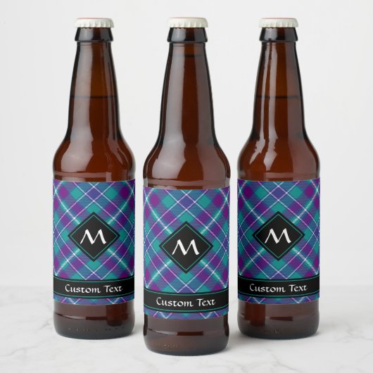 Zee Groen, Paars en blauw Tartan Bier Etiket (Flessen)