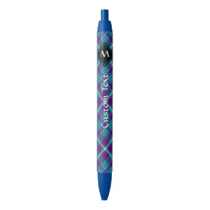 Zee Groen, Paars en blauw Tartan Blauwe Inkt Pen