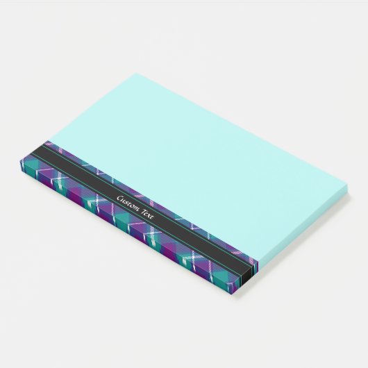 Zee Groen, Paars en blauw Tartan Post-it® Notes (Schuin)
