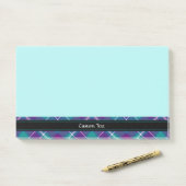 Zee Groen, Paars en blauw Tartan Post-it® Notes (Op bureau)