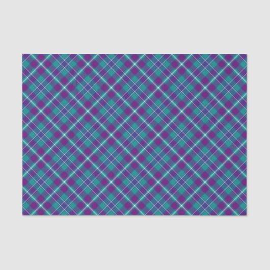 Zee Groen, Paars en blauw Tartan Tissuepapier (Voorkant)