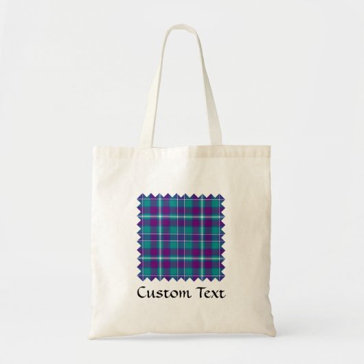 Zee Groen, Paars en blauw Tartan Tote Bag (Voorkant)