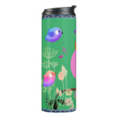 Zee Groen - Vogels (met initialen) Thermische trom Thermosbeker (Gedraaid links)