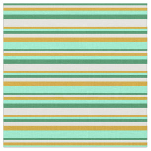 Zee Groen, Wit, Goldenrod en Aquamarine, gekleurd Stof