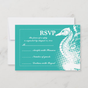 Zee groen zomerhuwelijk RSVP Kaartje