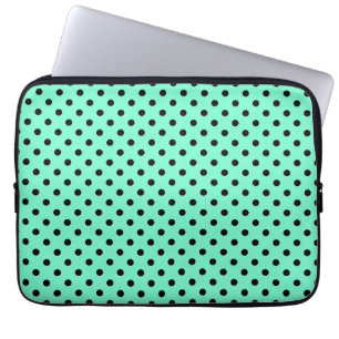 Zee Groen Zwart Stippen Laptop Sleeve