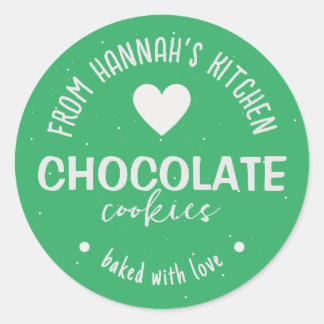 Zee groene glitters achtergrond Gebakken met liefd Ronde Sticker