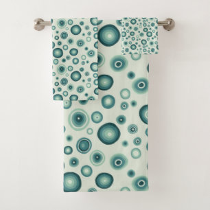Zee Groene, kleurrijke bubbels Moderne cirkelpatro Bad Handdoek