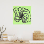 Zee groene octopus poster (Keuken)