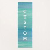 Zee groene waterverf verfafdruk dik op maat yogamat (Voorkant)