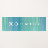 Zee groene waterverf verfafdruk dik op maat yogamat (Voorkant (horizontaal))