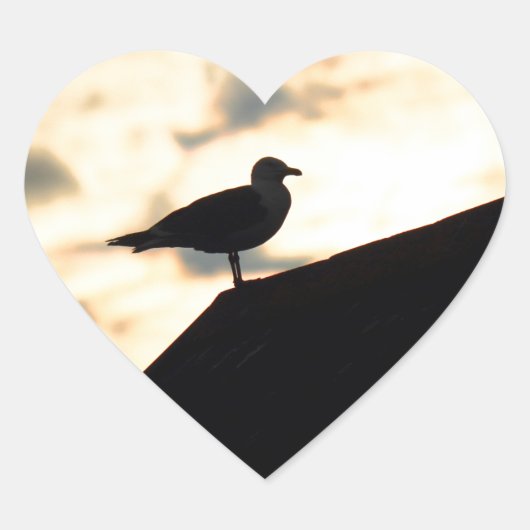 Zee Gull Sunset Hart Sticker (Voorkant)