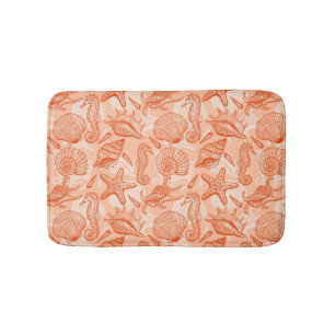 Zee handgetekend patroon badmat