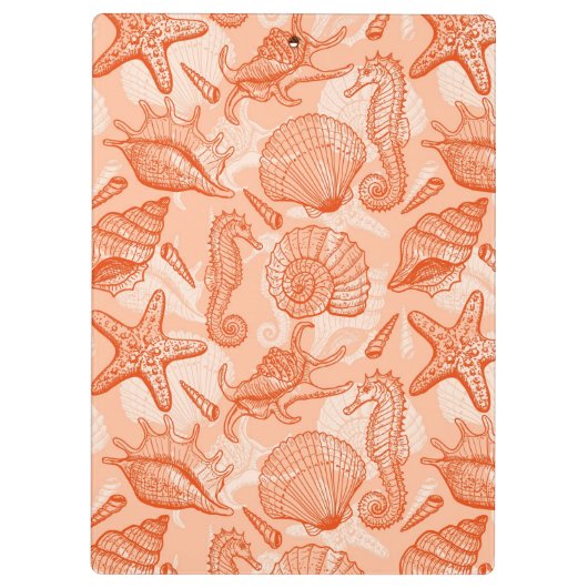 Zee handgetekend patroon klembord (Achterkant)