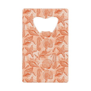 Zee handgetekend patroon kredietkaart flessenopener