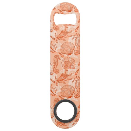 Zee handgetekend patroon speed flessenopener (Voorkant)