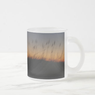 Zee haver en duinen op Sunset Matglas Koffiemok