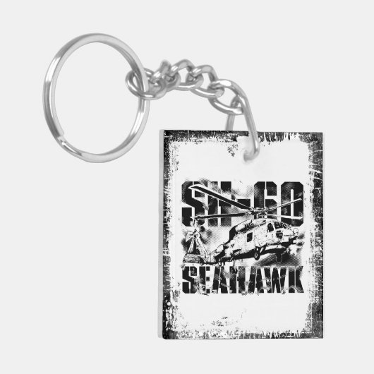 Zee hawk Square (dubbelzijdige) Sleutelhanger (Voorkant Links)