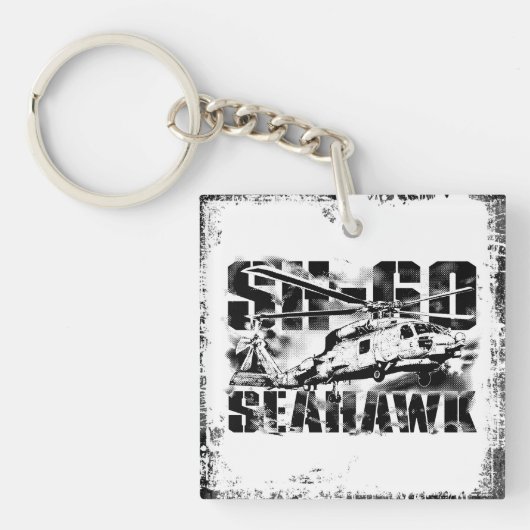 Zee hawk Square (dubbelzijdige) Sleutelhanger (Voorkant)