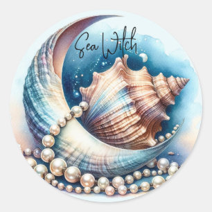 Zee Heks Crescent Moon Shell Parels Sticker