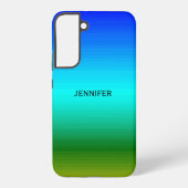Zee & Hemelsblauw en Groen Verloop Naam toevoegen Samsung Galaxy Hoesje (Achterkant)