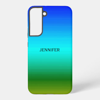 Zee & Hemelsblauw en Groen Verloop Naam toevoegen Samsung Galaxy Hoesje