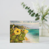 Zee Hibiscus Briefkaart (Staand voorkant)