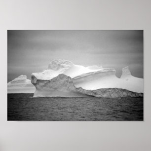 Zee Ice Iceberg Monochrome Antarctica Icy Mountain Poster