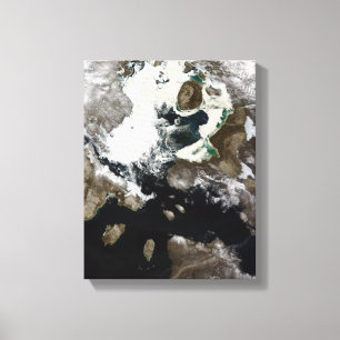 Zee ijs en sediment zichtbaar in Nunavut, Canada Canvas Afdruk