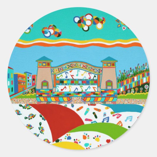 Zee Isle Band Shell Ronde Sticker (Voorkant)