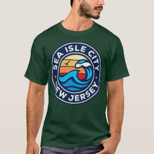 Zee Isle City New Jersey NJ Nautische Golven 4 T-shirt