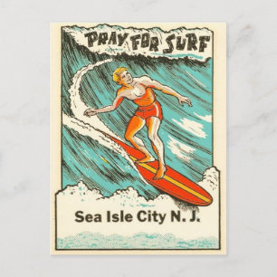 Zee Isle City New Jersey surfreizen Briefkaart
